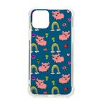 Flowers Pink Pig Piggy Seamless iPhone 11 Pro 5.8 Inch TPU UV Print Case Front