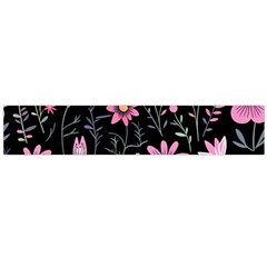 Flowers Pattern Large Premium Plush Fleece Scarf 