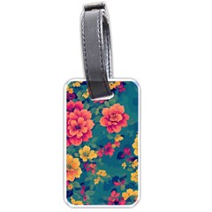 Floral Art Flowers Textile Luggage Tag (one Side)