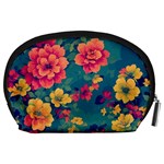 Floral Art Flowers Textile Accessory Pouch (Large) Back