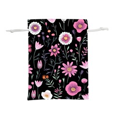 Flowers Pattern Lightweight Drawstring Pouch (l)