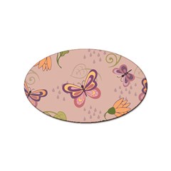 Butterfly Background Pattern Texture Sticker (oval)