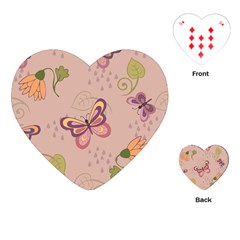 Butterfly Background Pattern Texture Playing Cards Single Design (heart) by Ravend