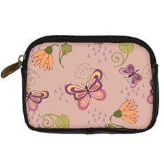 Butterfly Background Pattern Texture Digital Camera Leather Case