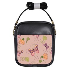 Butterfly Background Pattern Texture Girls Sling Bag