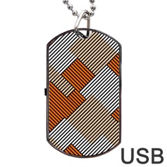 Abstract Pattern Line Art Design Decoration Dog Tag Usb Flash (one Side)