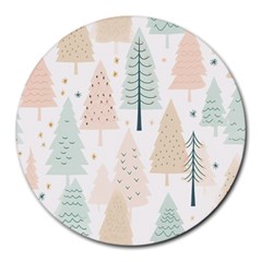 Trees Christmas Round Mousepad