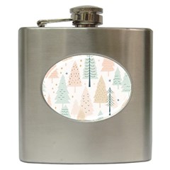 Trees Christmas Hip Flask (6 Oz) by Ravend