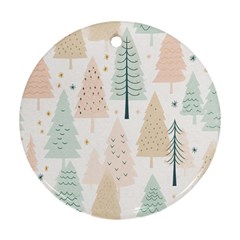 Trees Christmas Round Ornament (two Sides)