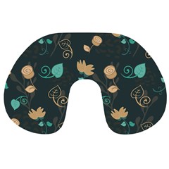 Flowers Leaves Pattern Seamless Travel Neck Pillow