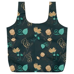 Flowers Leaves Pattern Seamless Full Print Recycle Bag (xxxl)