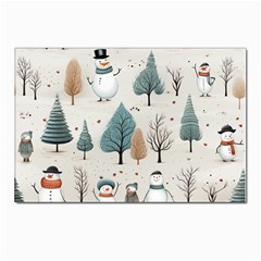 Snowman Snow Christmas Postcard 4 x 6  (pkg Of 10)