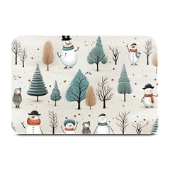 Snowman Snow Christmas Plate Mats by Ravend