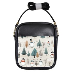 Snowman Snow Christmas Girls Sling Bag by Ravend