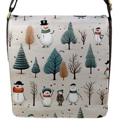 Snowman Snow Christmas Flap Closure Messenger Bag (s)