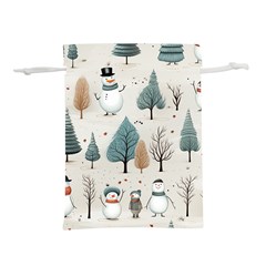 Snowman Snow Christmas Lightweight Drawstring Pouch (s)