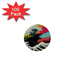 Retro Wave Kaiju Godzilla Japanese Pop Art Style 1  Mini Buttons (100 Pack)  by Modalart