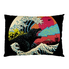 Retro Wave Kaiju Godzilla Japanese Pop Art Style Pillow Case (two Sides) by Modalart