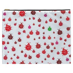 Beetle Animals Red Green Fly Cosmetic Bag (xxxl) by Amaryn4rt