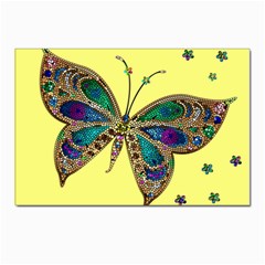 Butterfly Mosaic Yellow Colorful Postcards 5  X 7  (pkg Of 10)