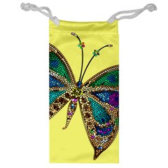 Butterfly Mosaic Yellow Colorful Jewelry Bag by Amaryn4rt
