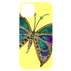 Butterfly Mosaic Yellow Colorful Iphone 14 Plus Black Uv Print Case by Amaryn4rt