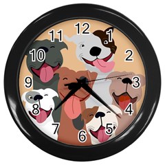 Dogs Pet Background Pack Terrier Wall Clock (black) by Ravend