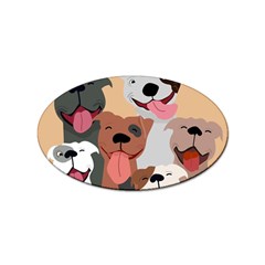 Dogs Pet Background Pack Terrier Sticker (oval) by Ravend