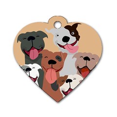 Dogs Pet Background Pack Terrier Dog Tag Heart (two Sides)