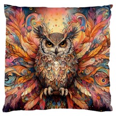 Drawing Olw Bird Standard Premium Plush Fleece Cushion Case (two Sides) by Ravend