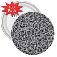 Vintage Clock Motif Pattern 3  Buttons (100 pack) 