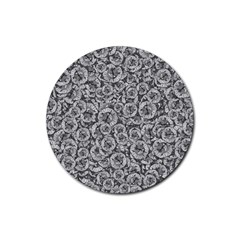 Vintage Clock Motif Pattern Rubber Coaster (Round)