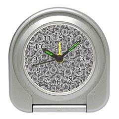 Vintage Clock Motif Pattern Travel Alarm Clock