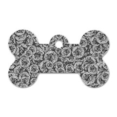 Vintage Clock Motif Pattern Dog Tag Bone (One Side)