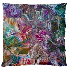 Abstract Waves Iv Large Premium Plush Fleece Cushion Case (two Sides)