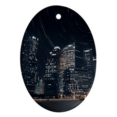 Time Lapse Photo Of City Ornament (oval)