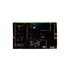 Photo Of Buildings During Nighttime Cosmetic Bag (xs) by Modalart