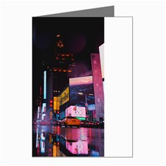 Roadway Surrounded Building During Nighttime Greeting Cards (Pkg of 8)