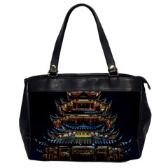 Blue Yellow And Green Lighted Pagoda Tower Oversize Office Handbag by Modalart