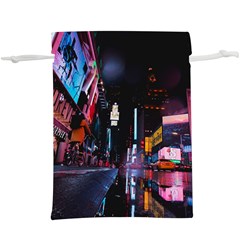 Roadway Surrounded Building During Nighttime Lightweight Drawstring Pouch (XL)