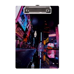 Roadway Surrounded Building During Nighttime A5 Acrylic Clipboard