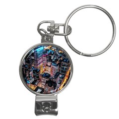 Aerial Photo Of Cityscape At Night Nail Clippers Key Chain by Modalart