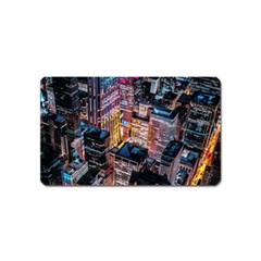 Aerial Photo Of Cityscape At Night Magnet (name Card) by Modalart