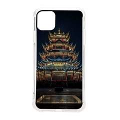 Blue Yellow And Green Lighted Pagoda Tower Iphone 11 Pro Max 6 5 Inch Tpu Uv Print Case