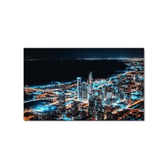 Aerial Photography Of Lighted High Rise Buildings Sticker (rectangular) by Modalart