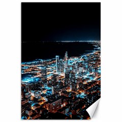 Aerial Photography Of Lighted High Rise Buildings Canvas 20  X 30  by Modalart