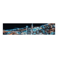 Aerial Photography Of Lighted High Rise Buildings Velvet Scrunchie