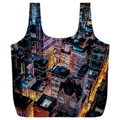 Aerial Photo Of Cityscape At Night Full Print Recycle Bag (xxxl) by Modalart