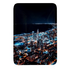 Aerial Photography Of Lighted High Rise Buildings Rectangular Glass Fridge Magnet (4 Pack)