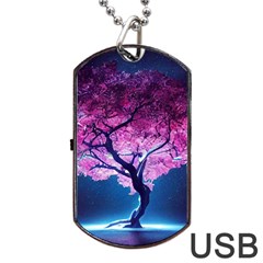 Beautiful Tree Flowers Dog Tag Usb Flash (one Side) by 1212